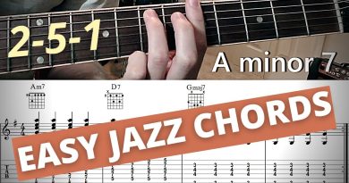 Guitar Lesson: Easy Jazz Chords (2-5-1 Chord Progressions) w/ TABs