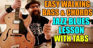 Easy Walking Bass & Chords – Jazz Blues Lesson w/tabs